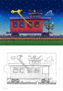 Comparison of finished art against given pencils