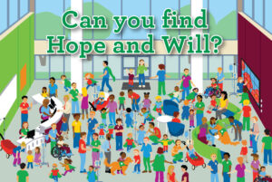 Look and find style promotional Illustration for the Children's Hospital of Atlanta's Hope and Will Awards