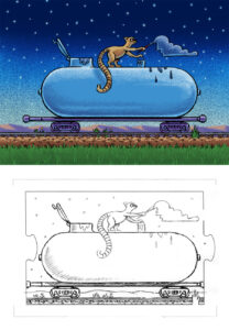 Comparison of finished art against given pencils