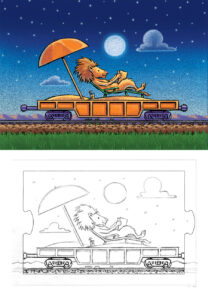 Comparison of finished art against given pencils